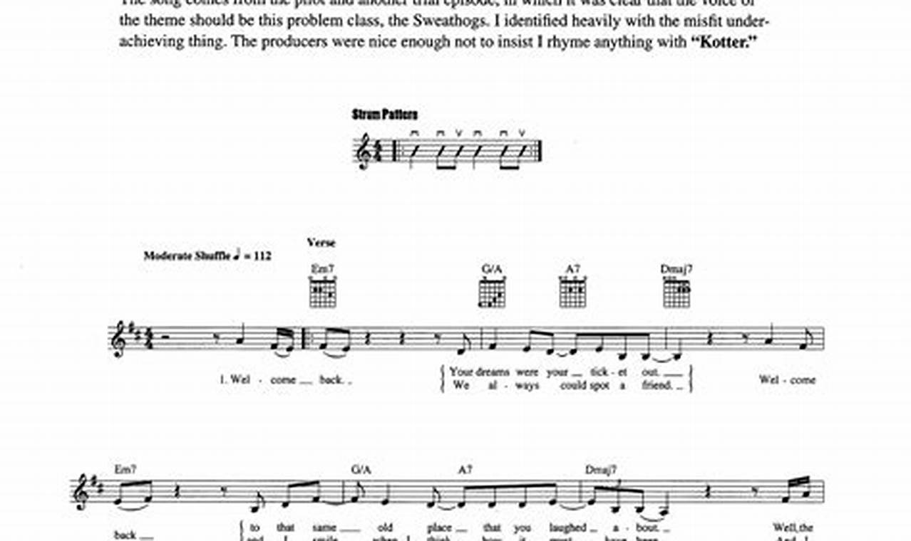 Rediscover the Magic: Welcome Back Guitar Chords Unveiled - Master the Art of Playing Guitar and Play Like a Pro