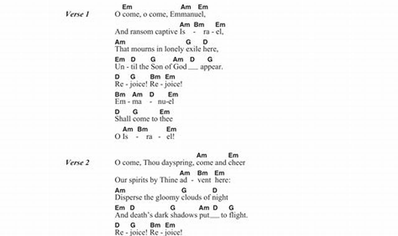 Unveiling the Enchanting "Oh Come, Oh Come, Emmanuel" Guitar Chords: A Journey of Festive Discoveries Master the Art of Playing Guitar and Play Like a Pro Unveiling the Enchanting "Oh Come, Oh Come, Emmanuel" Guitar Chords: A Journey of Festive Discoveries - Master the Art of Playing Guitar and Play Like a Pro
